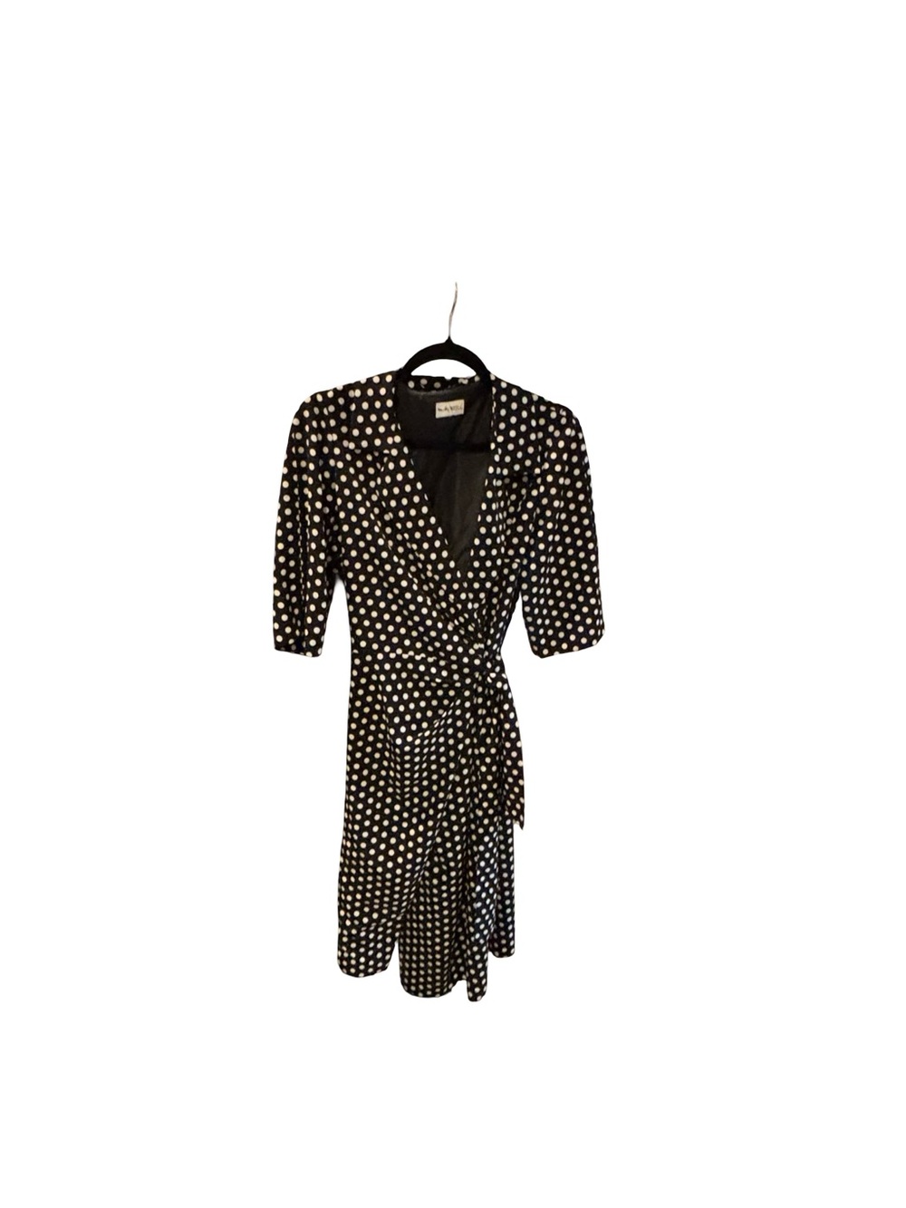 Vintage Polka Dot Wrap Dress - Poland vintage dress size 12 ( more like 8 )